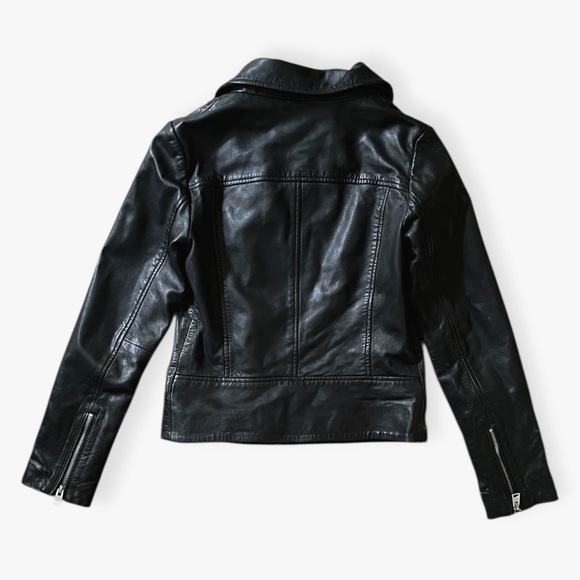 ALLSAINTS ALL SAINTS BLACK BALES BIKER LEATHER JACKET, sz 04 - Picture 9 of 15